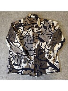 Vintage Predator Camouflage Shirt XL Button Up Hunting Long Sleeve USA 90s